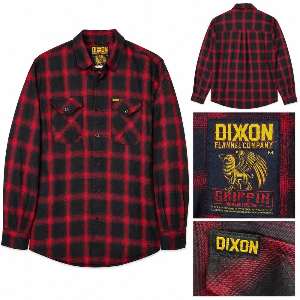 Dixxon Flannel Co Griffin Red Black Plaid Flannel Shirt M Cabincore Cozy